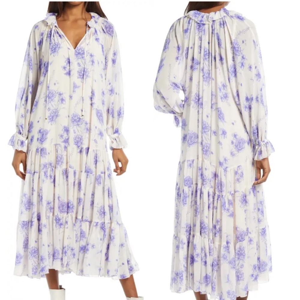 Free people Feeling Groovy Long Sleeve Midi Dress